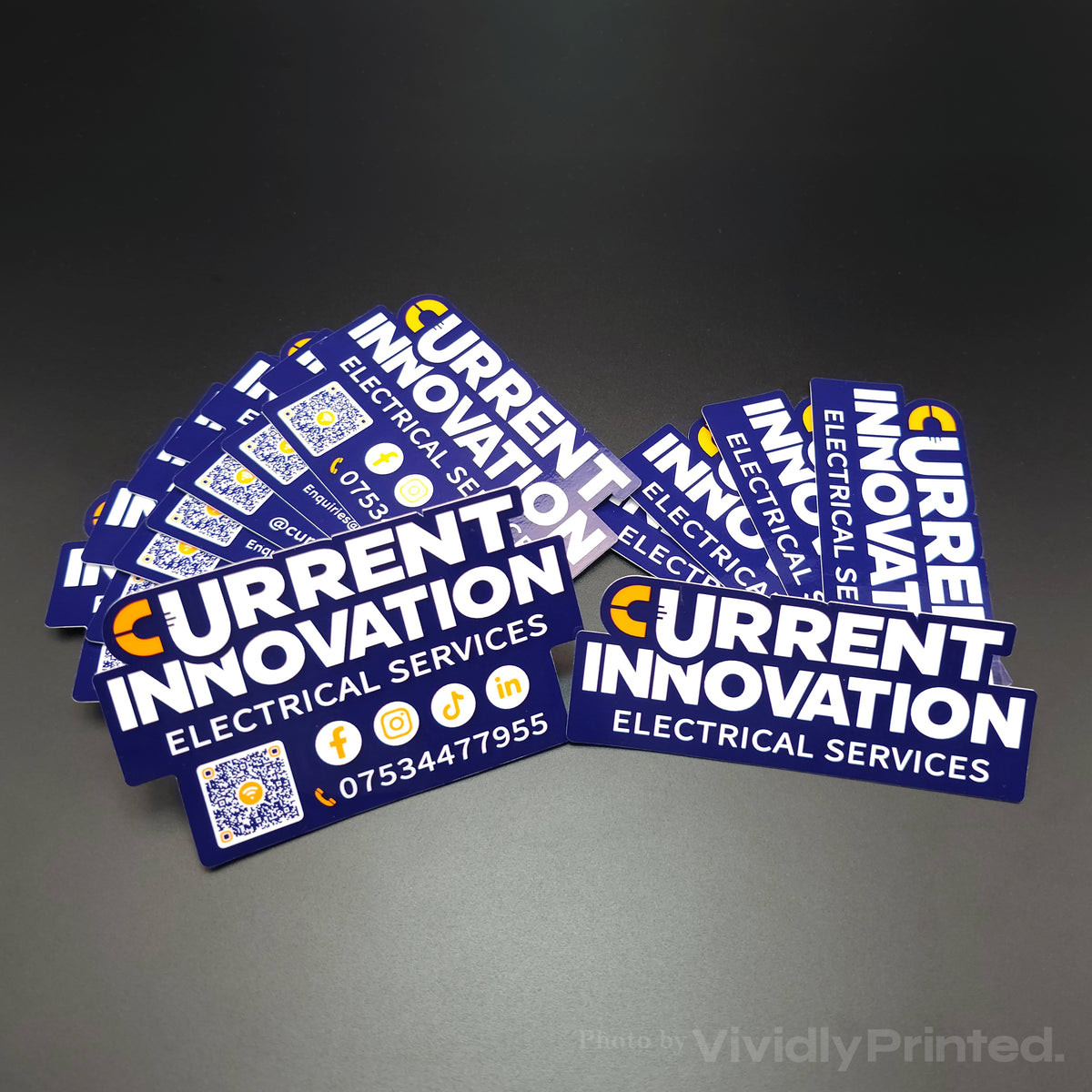 Current Innovation electrical service stickers with QR codes