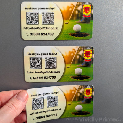 Fulford Heath Golf Club magnetic business cards with QR codes